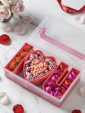 NEW Cook with Color CWC Snack Box Pink Love I Heart U Design On The Go